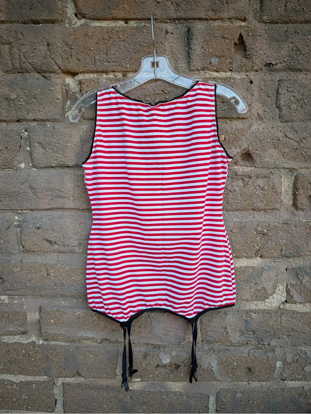 Lucky 13 Sailors Dream Red & White Striped Anchor Tank Top